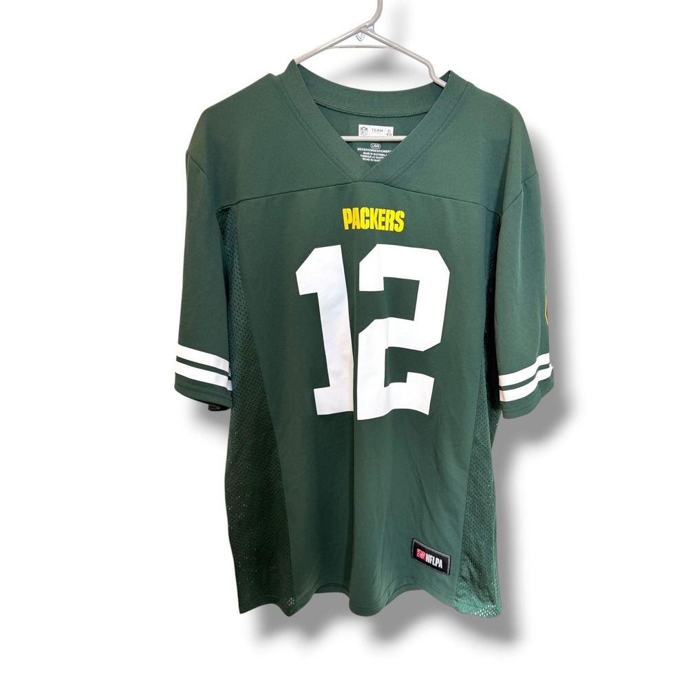 NFL Team Apparel Aaron Rodgers Jersey Mens L Green Bay Packers #12 Green